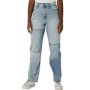 Y2K Hollister Curvy Ultra High Rise Dad Jean Womens Jr Size 9 Stretch Patchwork